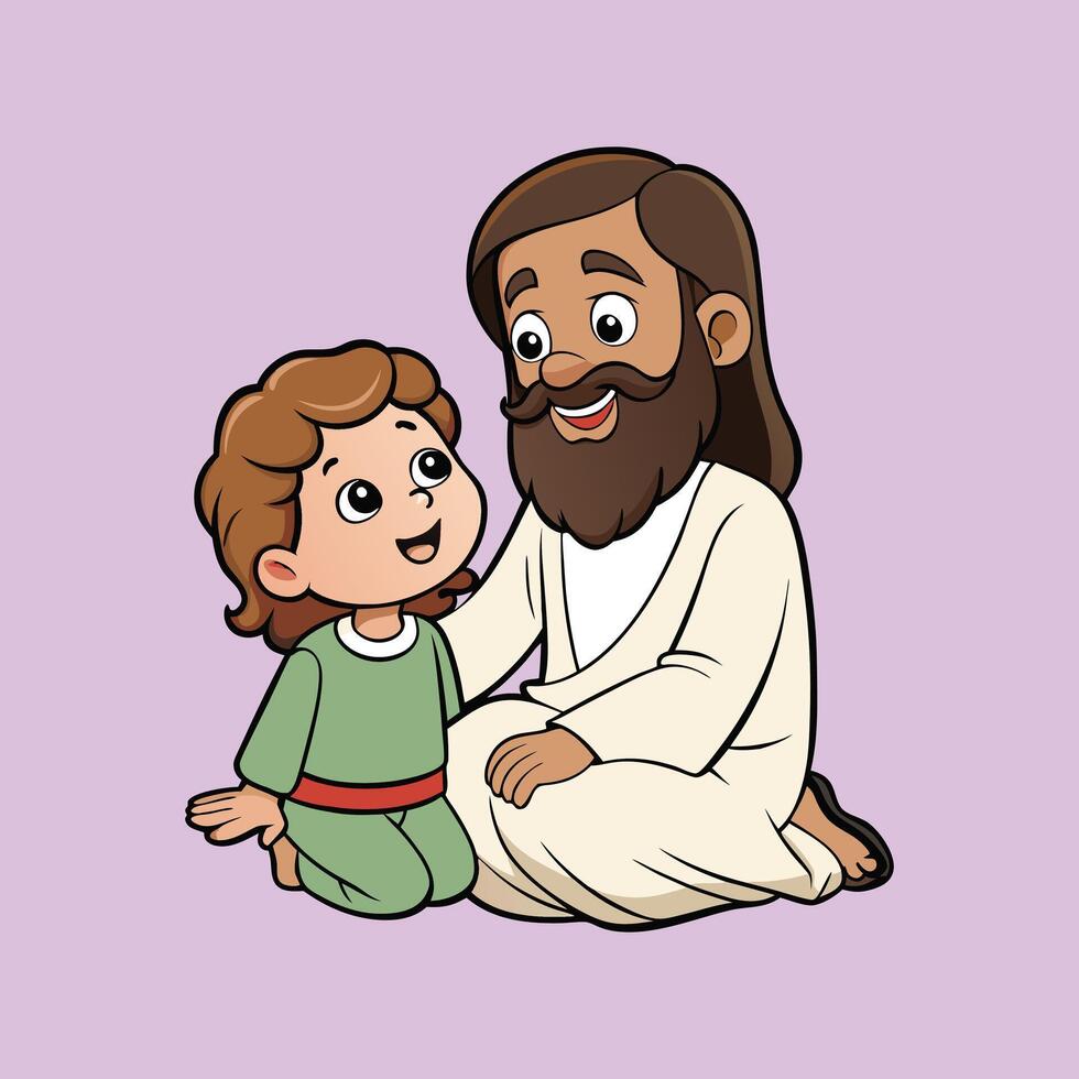 Tender and Cute Jesus Christ Clipart vector