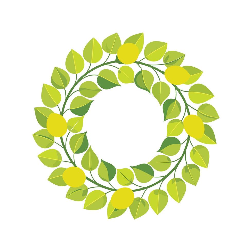 Lemon wreath clipart vector