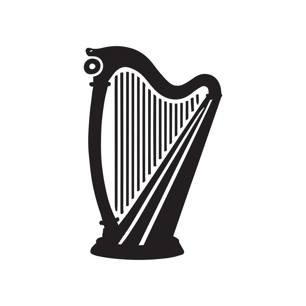 Harp Instruments Clipart Design vector