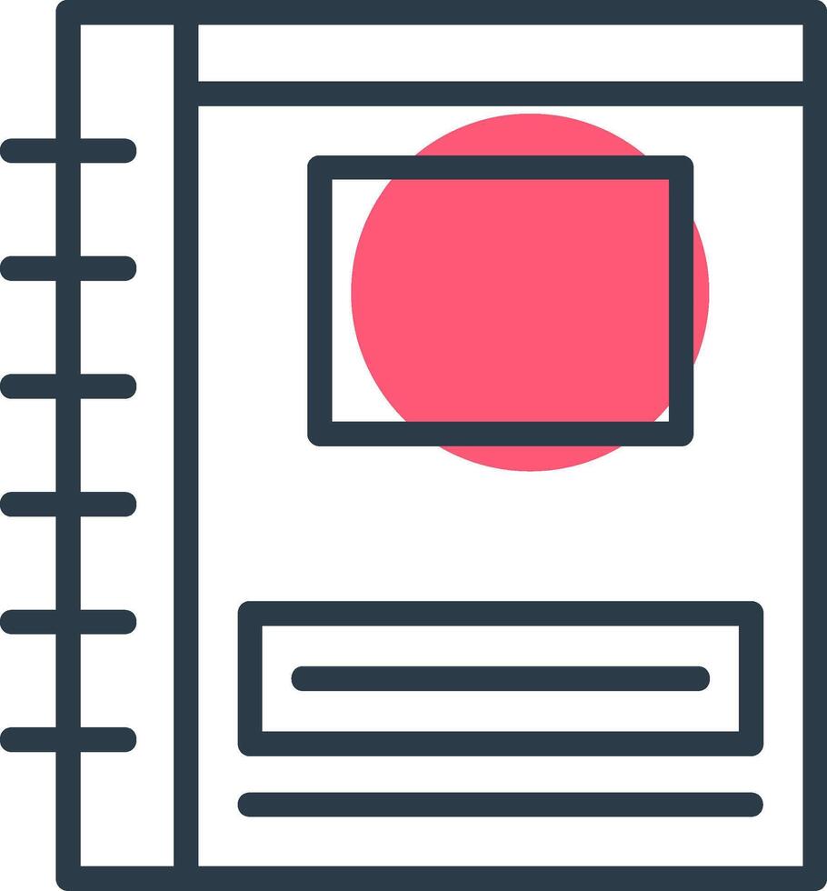 Notebook Line with small circle background vector