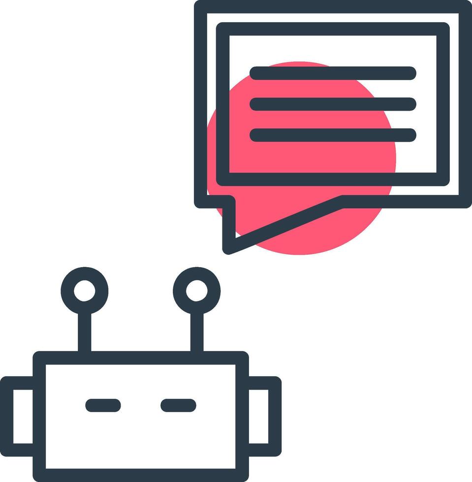 Chatbot Line with small circle background vector