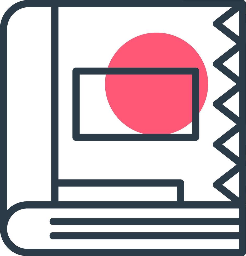 Spell Book Line with small circle background vector