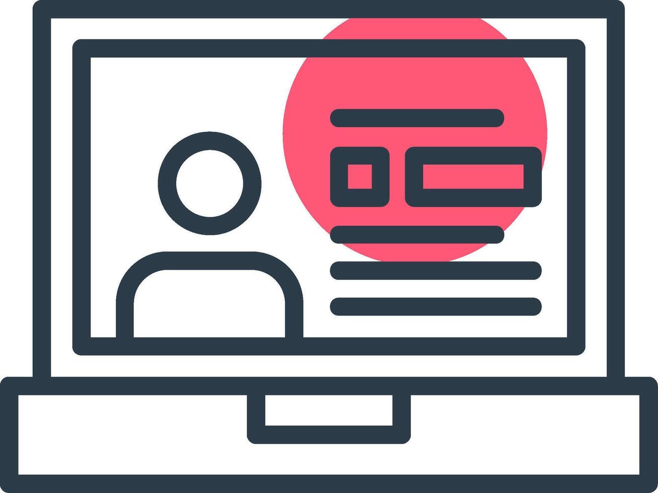 Profile Line with small circle background vector
