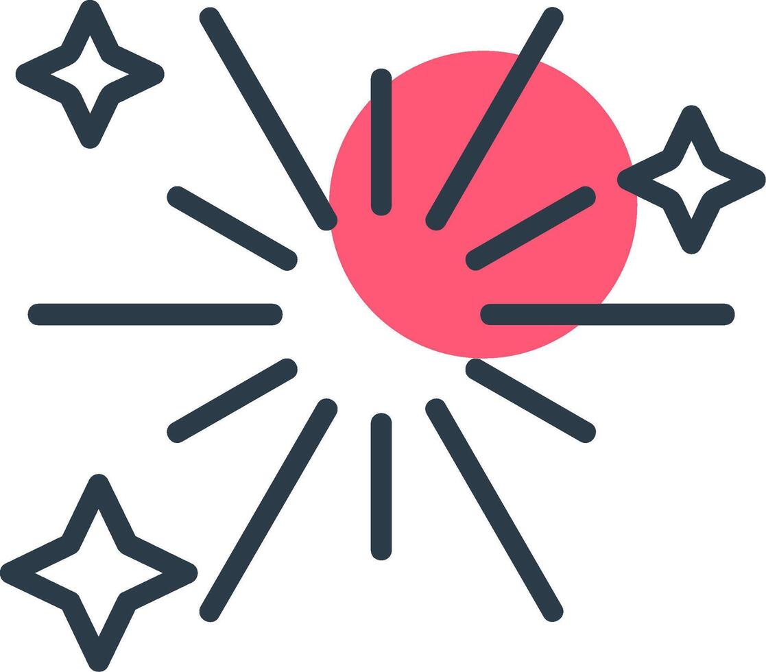 Fireworks Line with small circle background vector