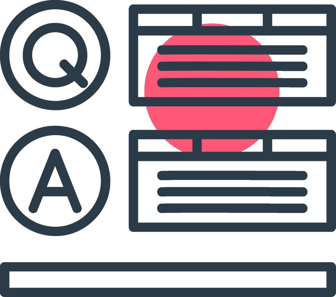 Question and Answer Line with small circle background vector