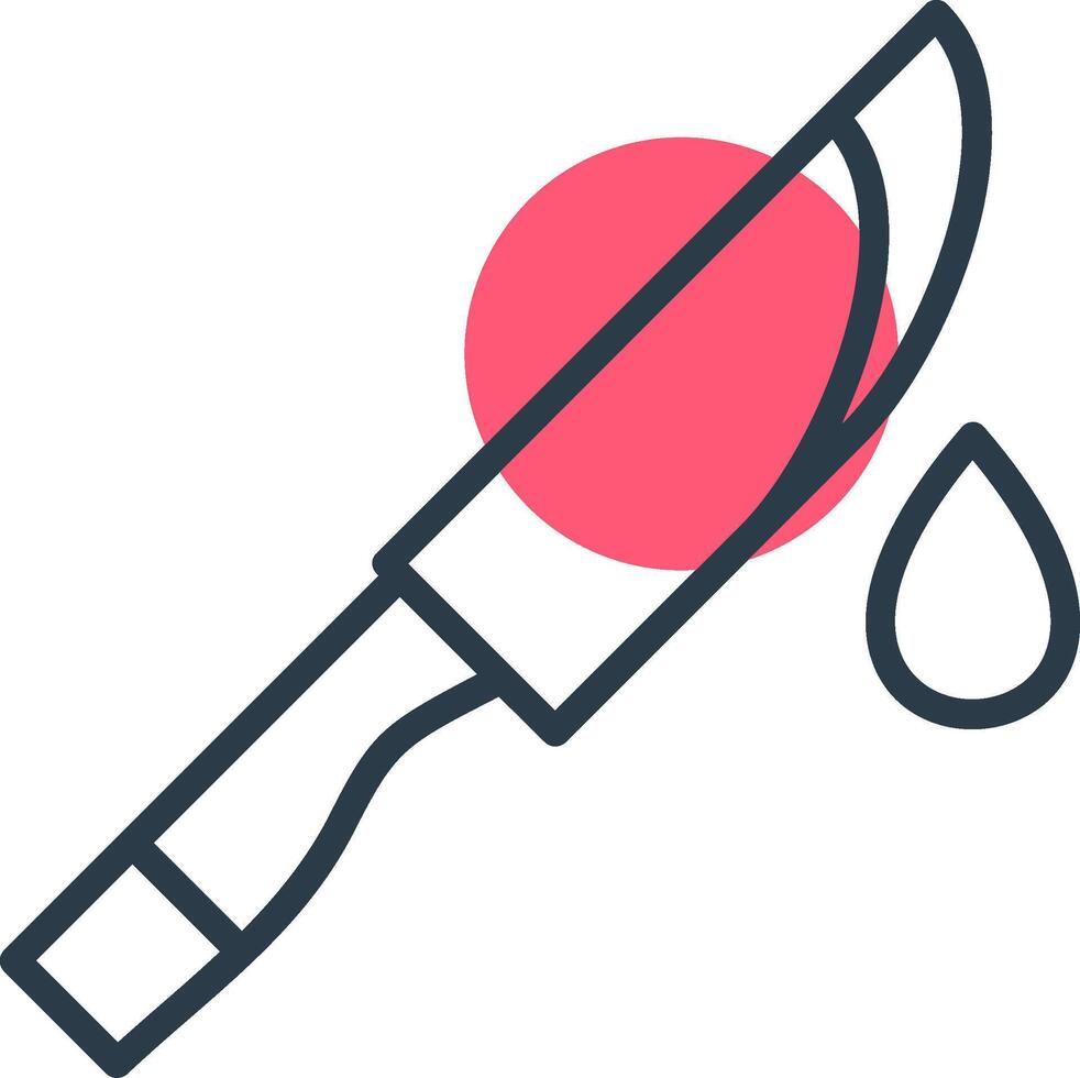 Knife Blood Line with small circle background vector