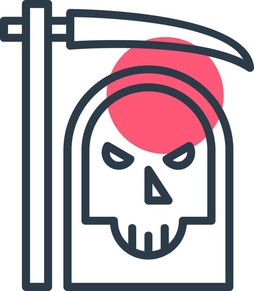 Grim Reaper Line with small circle background vector