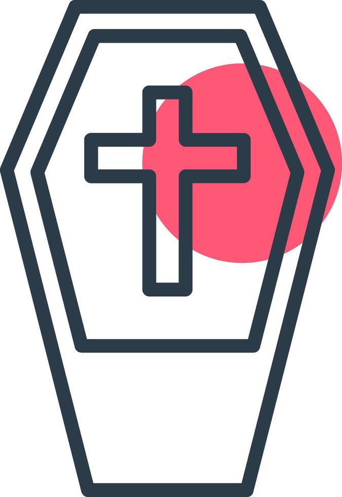 Coffin Line with small circle background vector