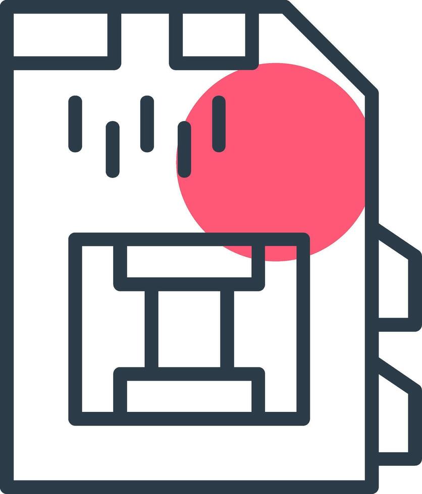 SD Card Line with small circle background vector