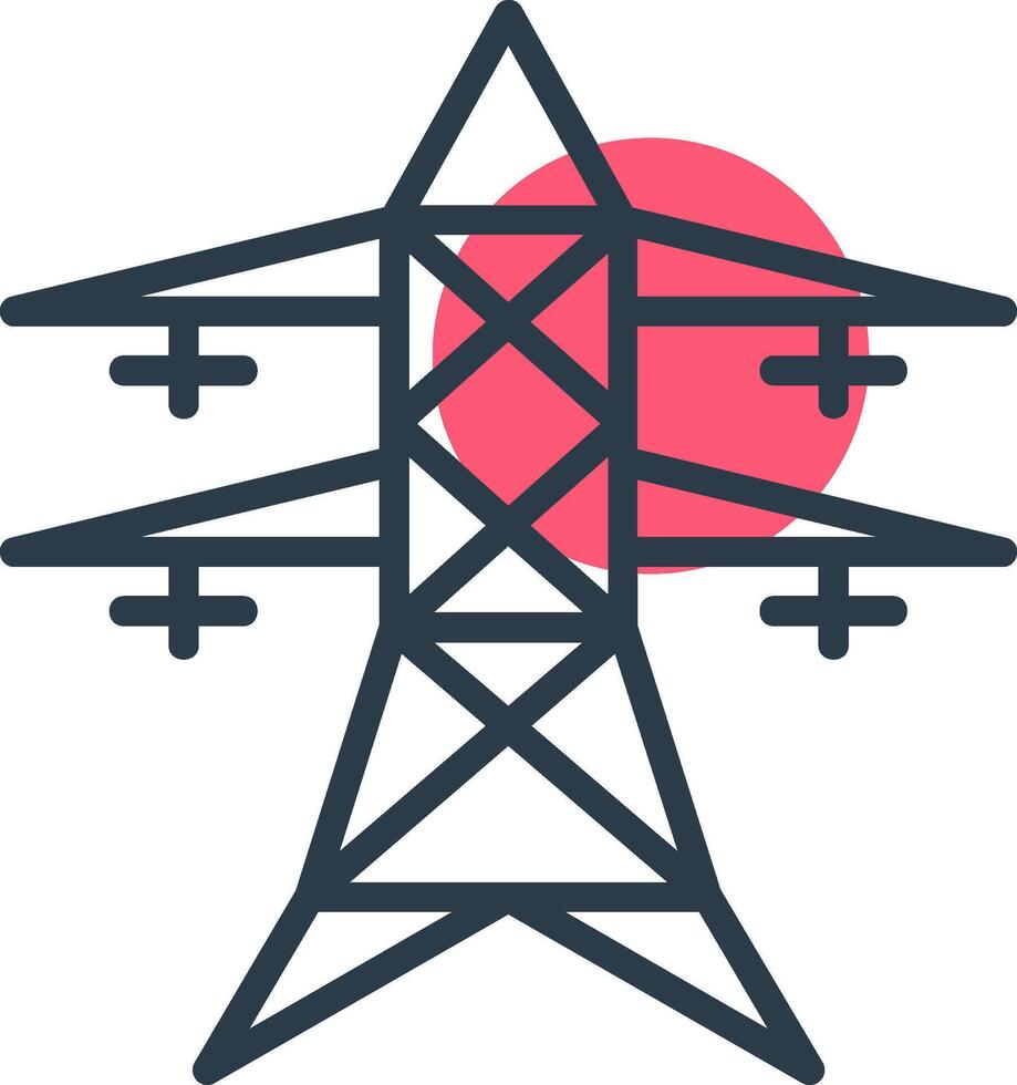 Electric Tower Line with small circle background vector