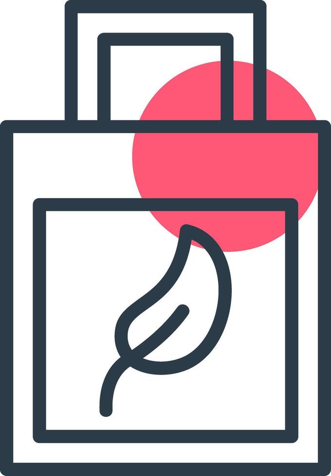 Eco Bag Line with small circle background vector