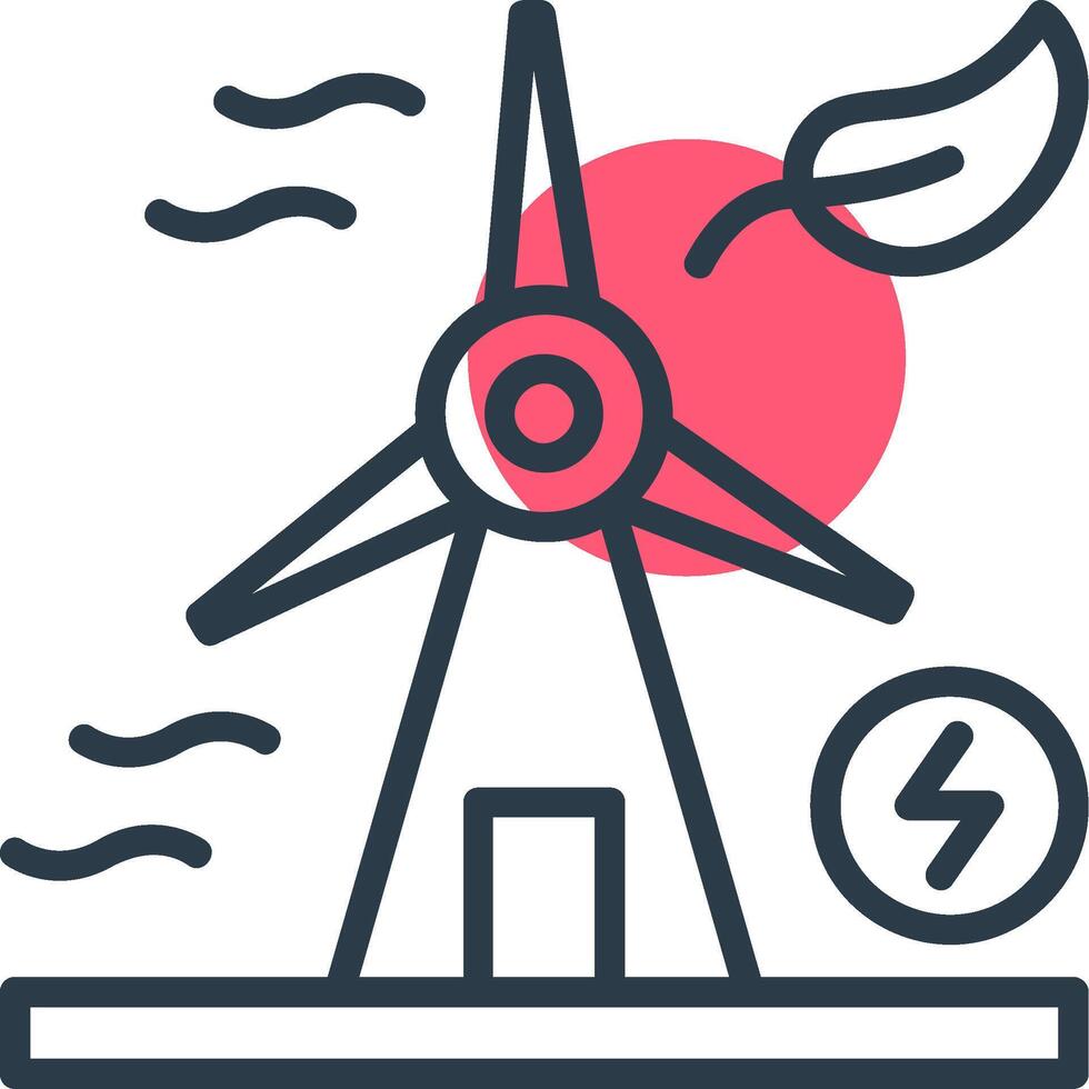 Windmill Line with small circle background vector