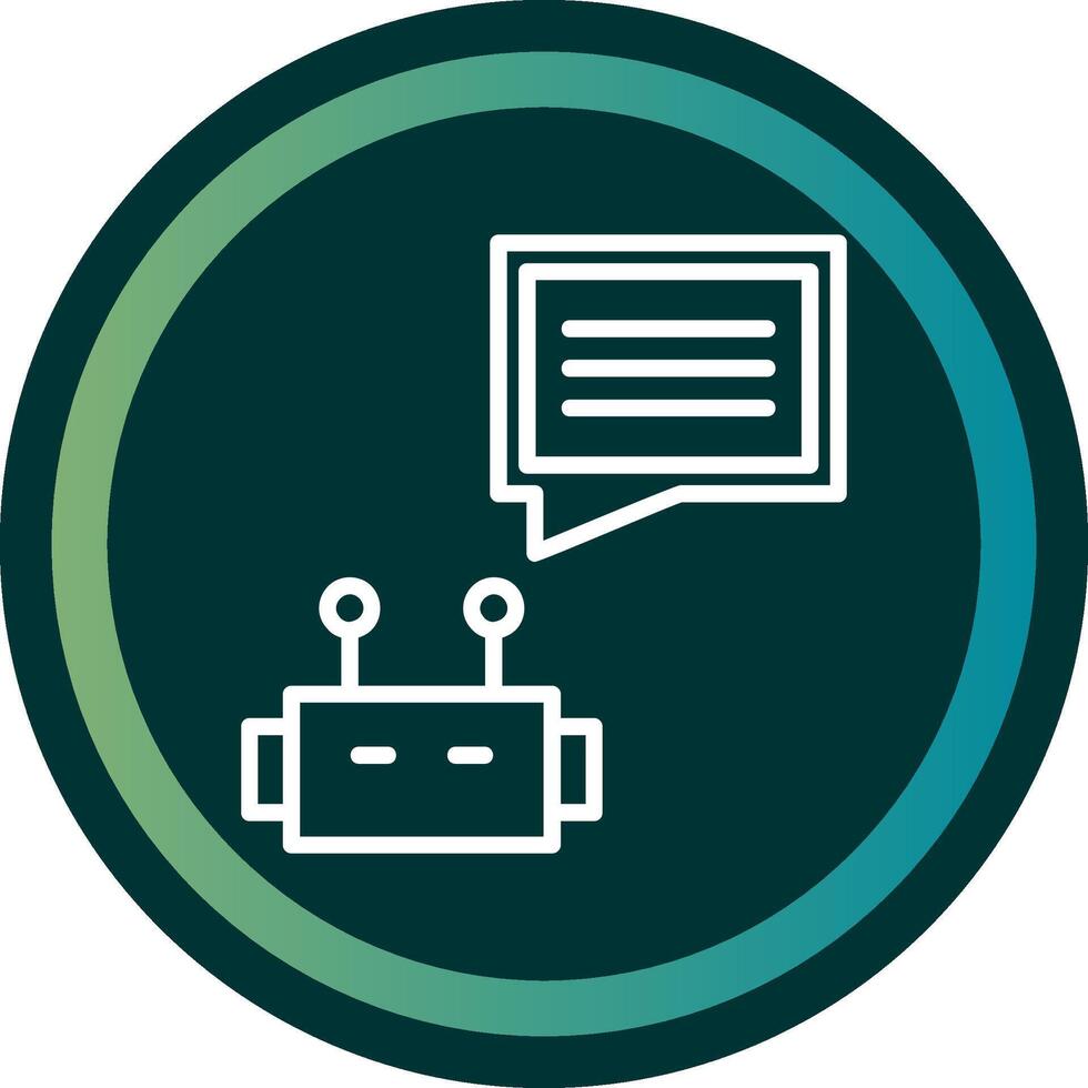 Chatbot Line with small circle background vector