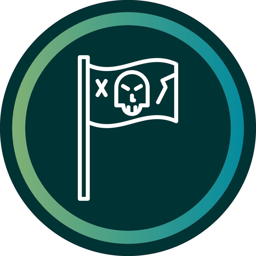 Pirate Flag Line with small circle background vector