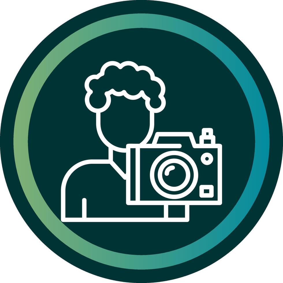 Cameraman Line with small circle background vector