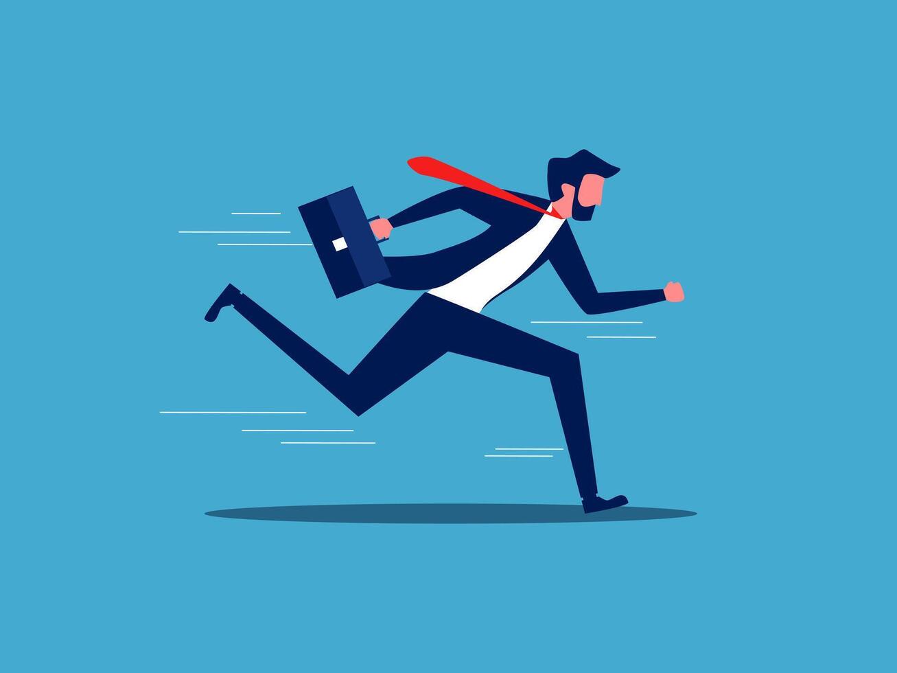 businessman running with briefcase and red tie vector