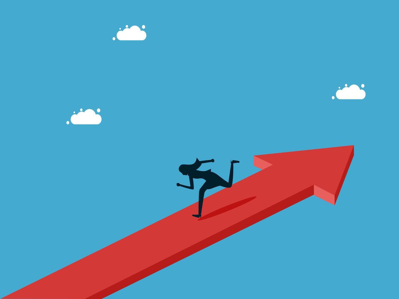 businessman running up arrow business concept vector
