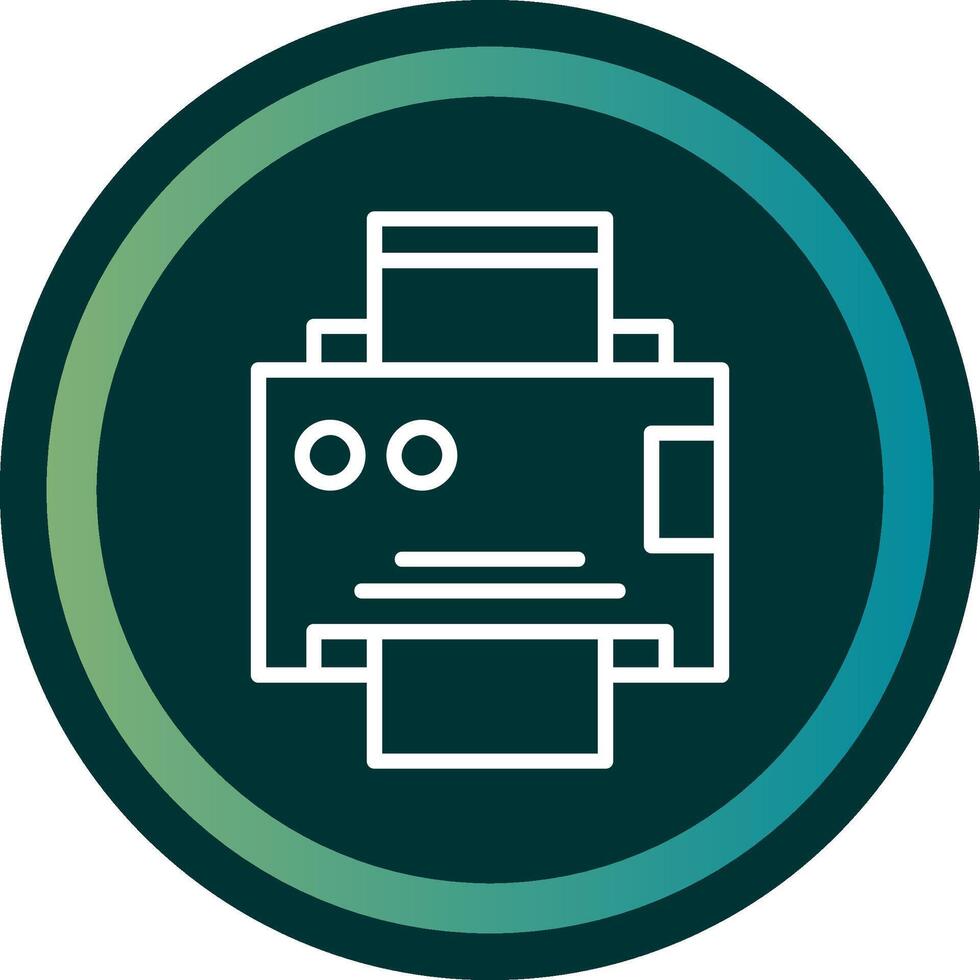 Printer Line with small circle background vector