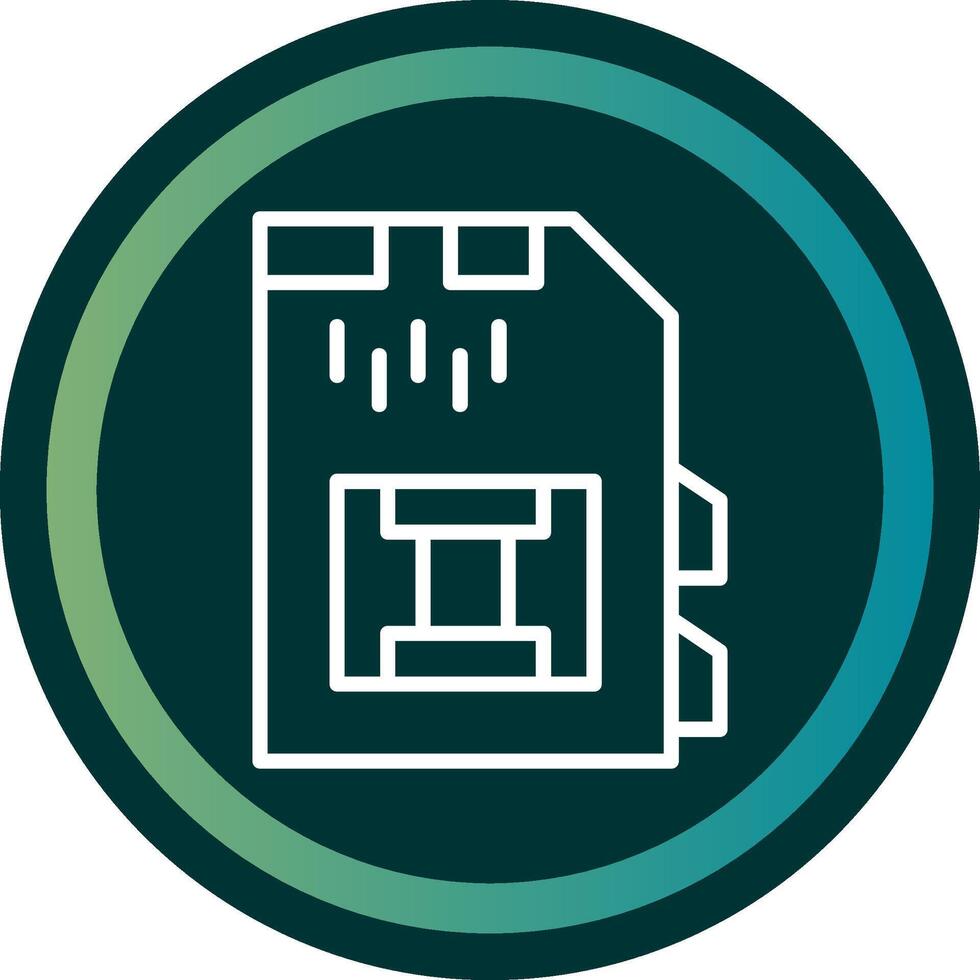 SD Card Line with small circle background vector