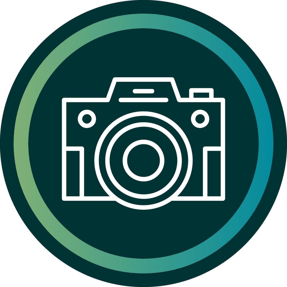 Compact Camera Line with small circle background vector