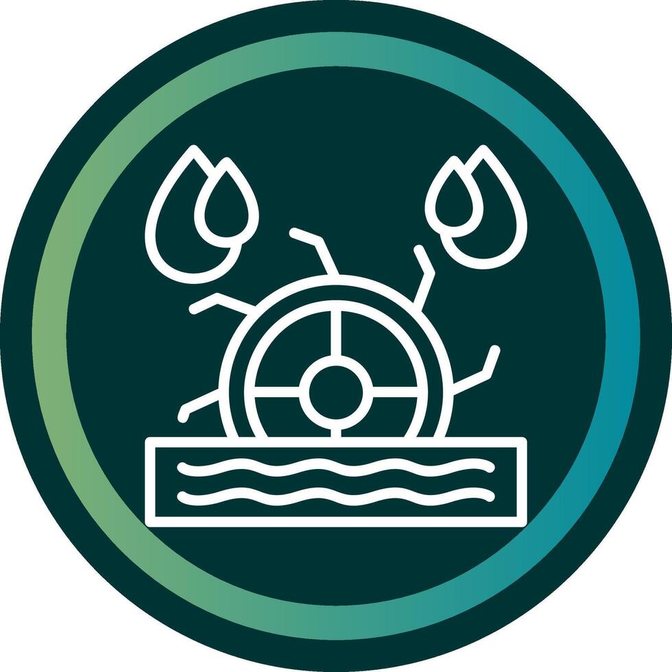 Water Mill Line with small circle background vector