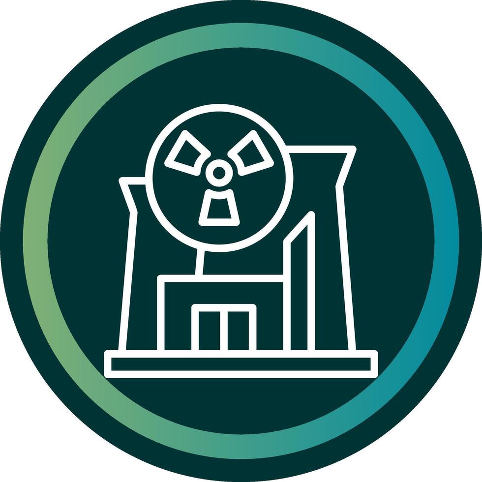 Nuclear Plant Line with small circle background vector
