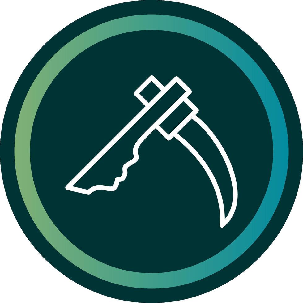 Scythe Line with small circle background vector