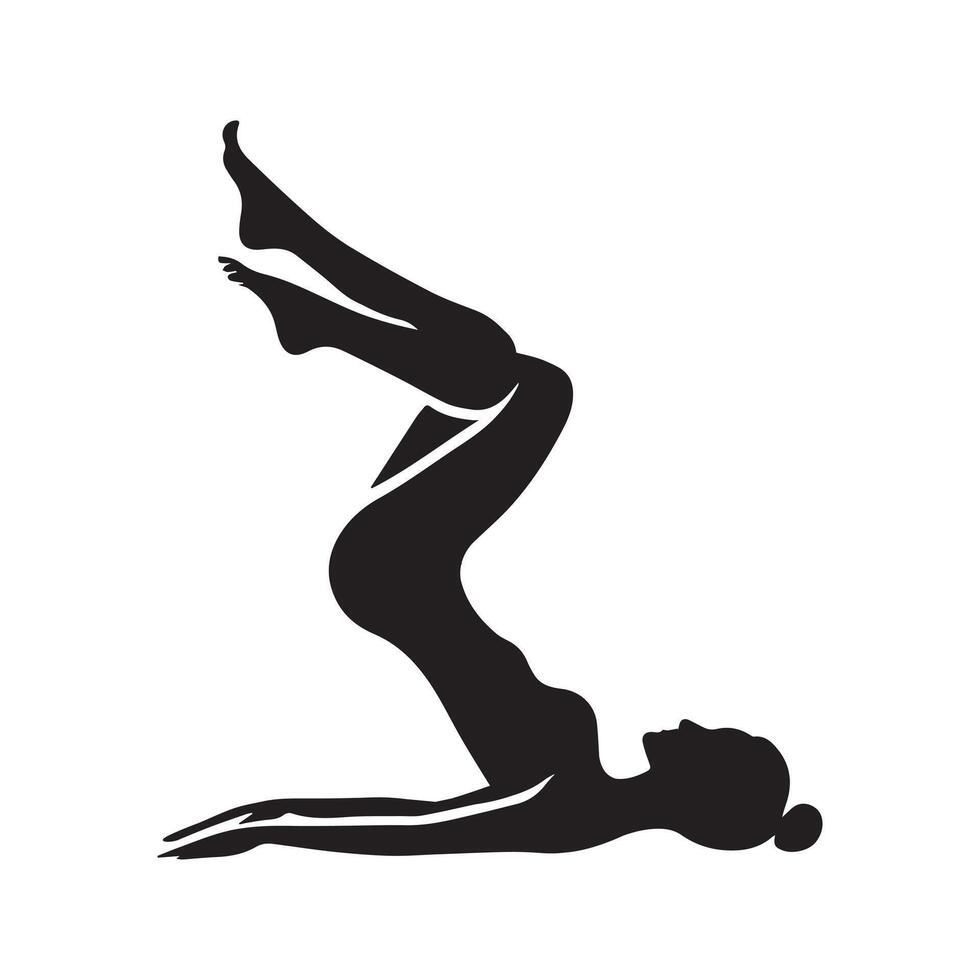 Yoga for Every Body Silhouette ClipArt Illustration vector