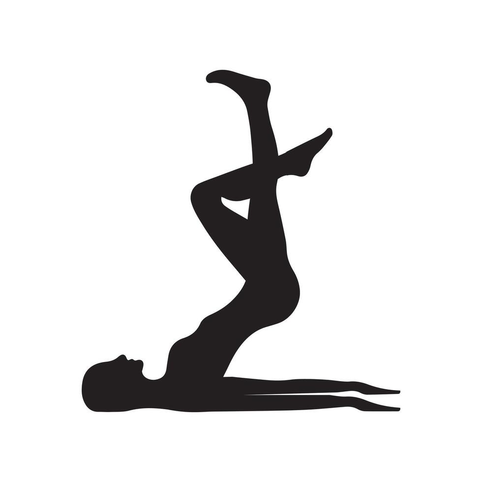Balance and Peace Yoga Silhouette ClipArt Design vector