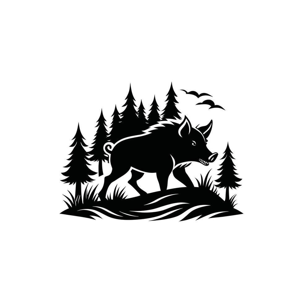 Chasing the Wild Hunter Silhouette Design vector