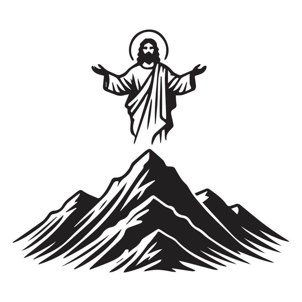 Jesus Christ Monochrome Expression in Art vector