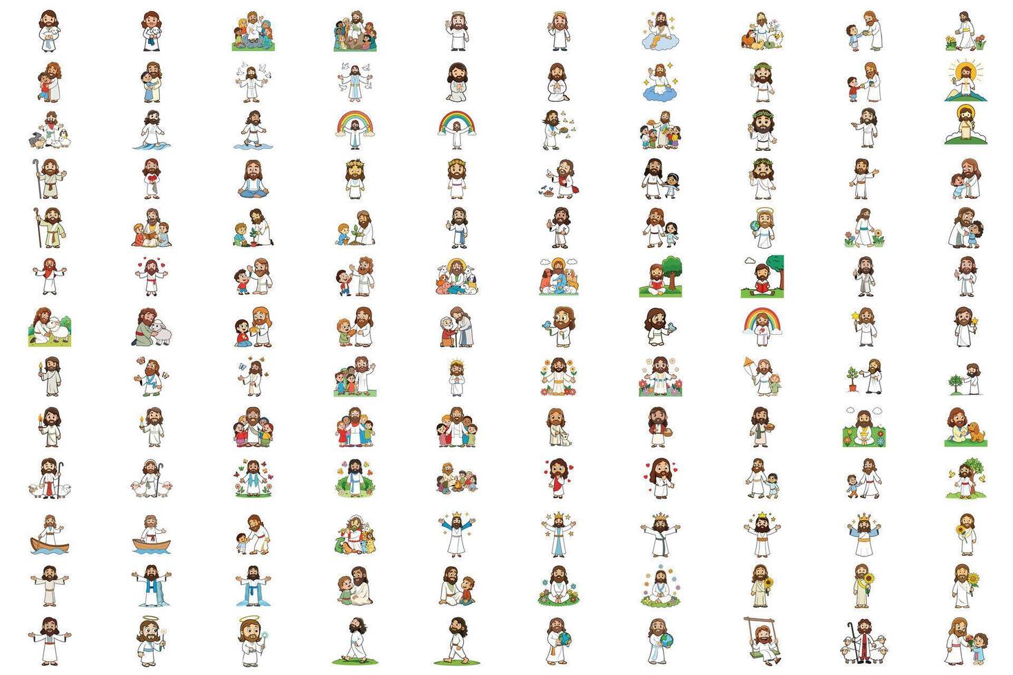 Collection of jesus Clipart illustration vector