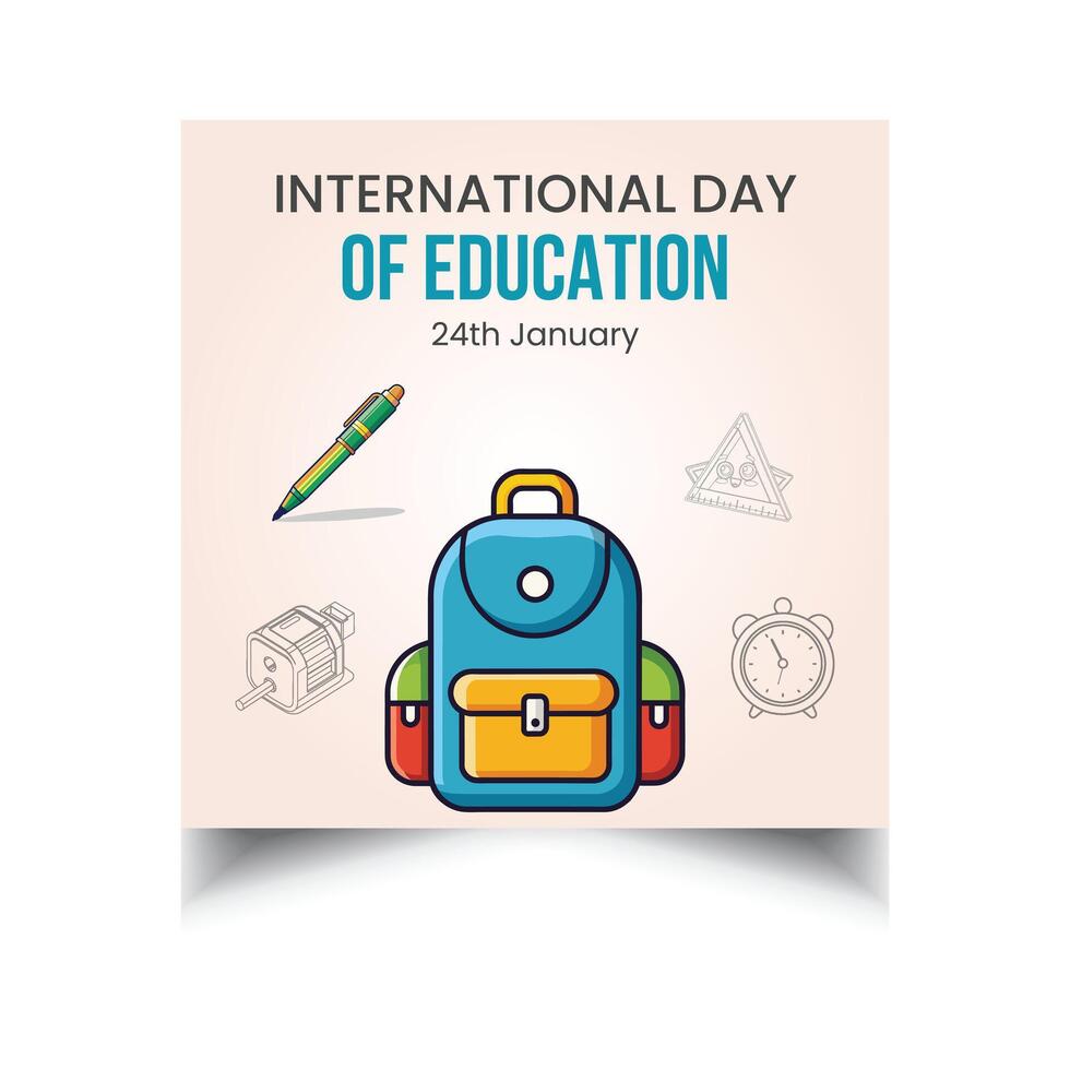 International Day of Education post design template vector