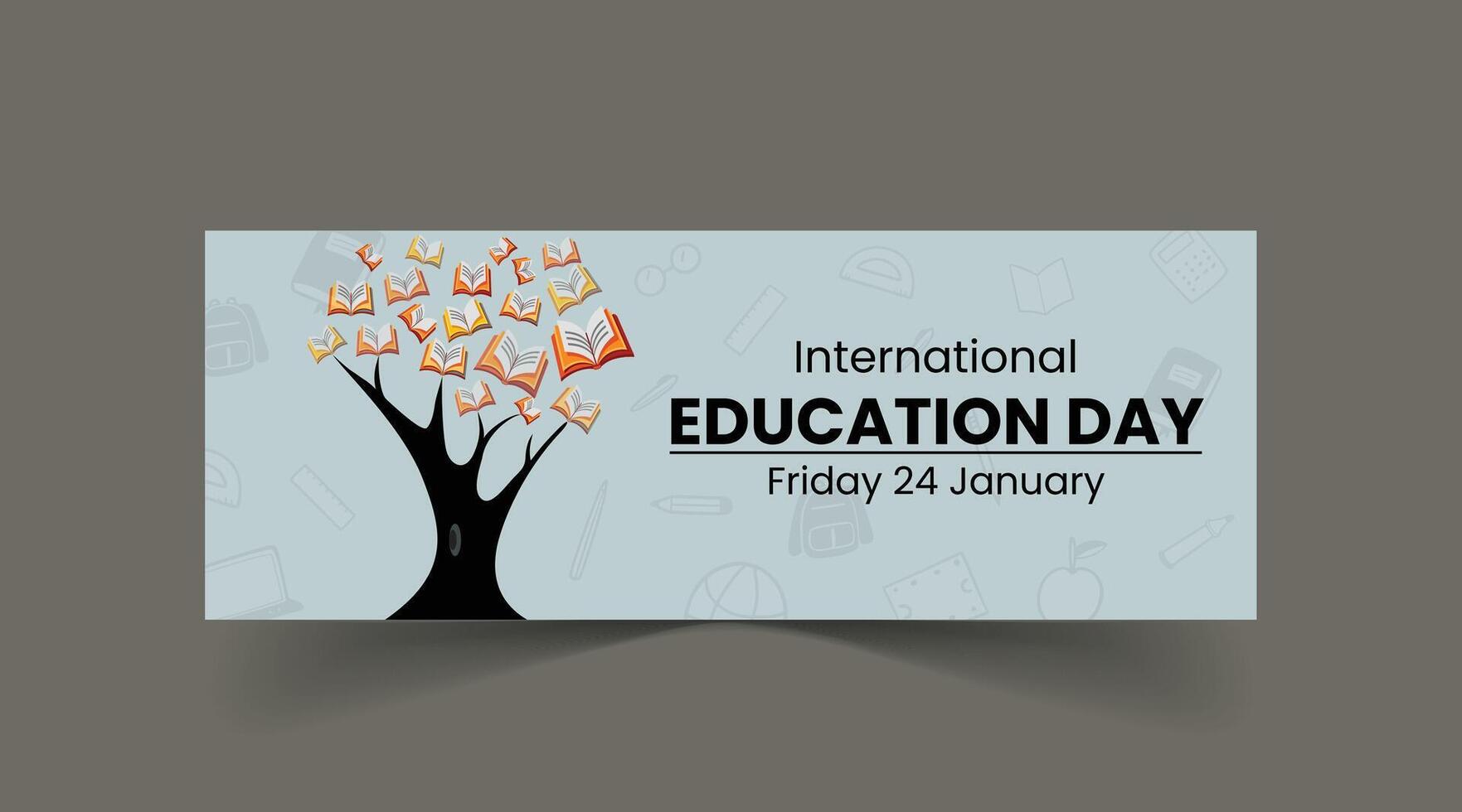 Empowering the World on International Day of Education cover tremplate vector