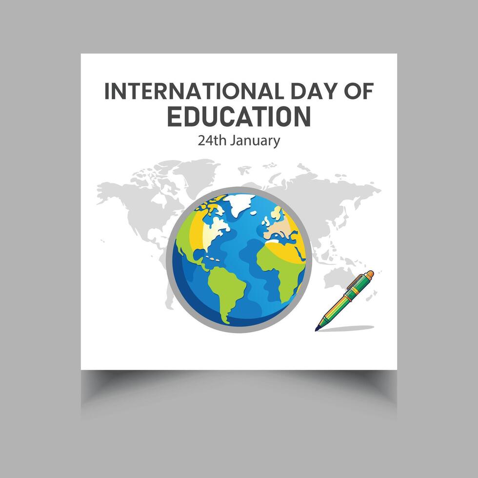 International Day of Education post 2025 template vector