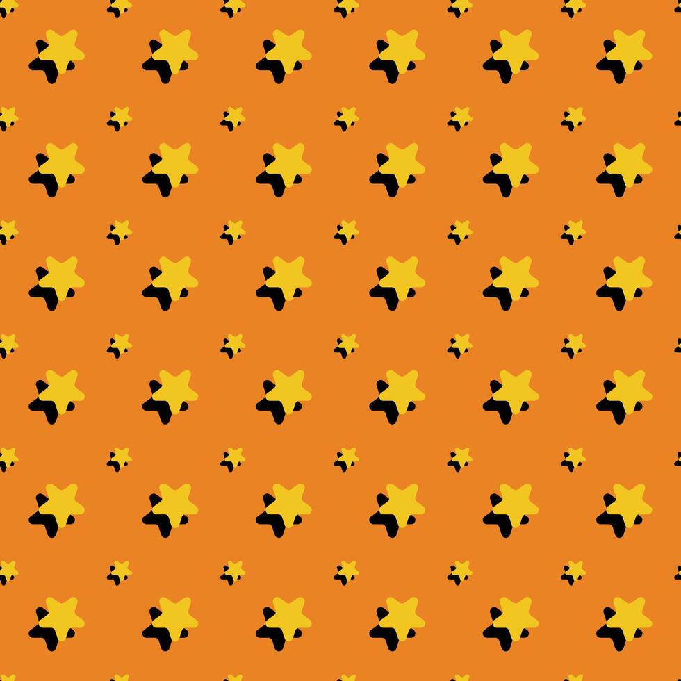 seamless pattern with starfish illustration in color on yellow background. Sea star sketch, sea drawing. Summer ocean beach seaside print for background, textile, fabric vector