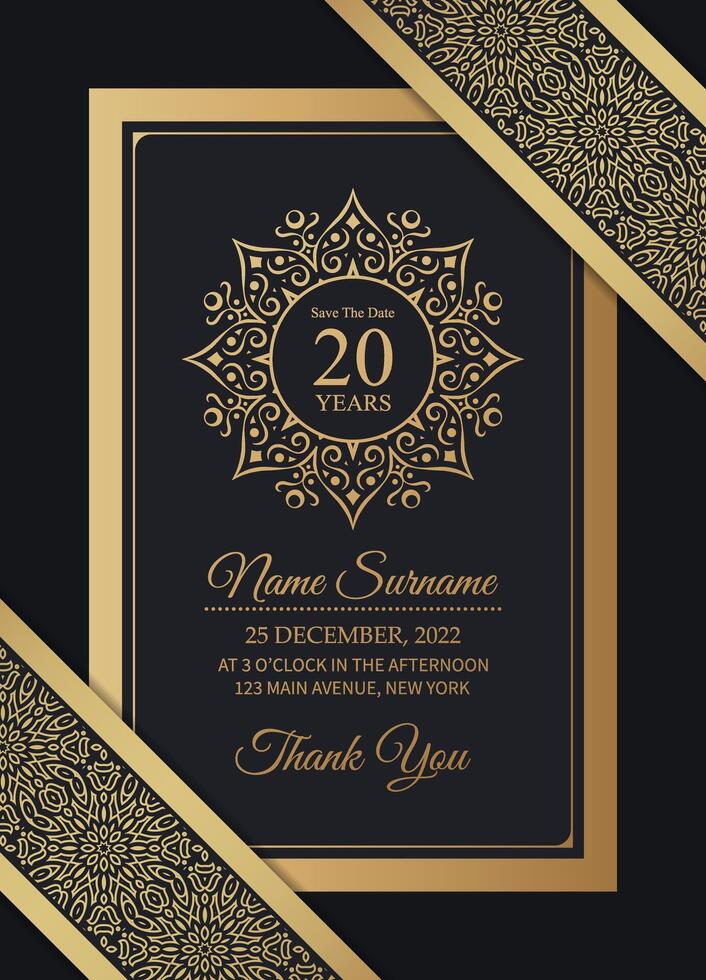 ornament pattern style elegant birthday invitation vector