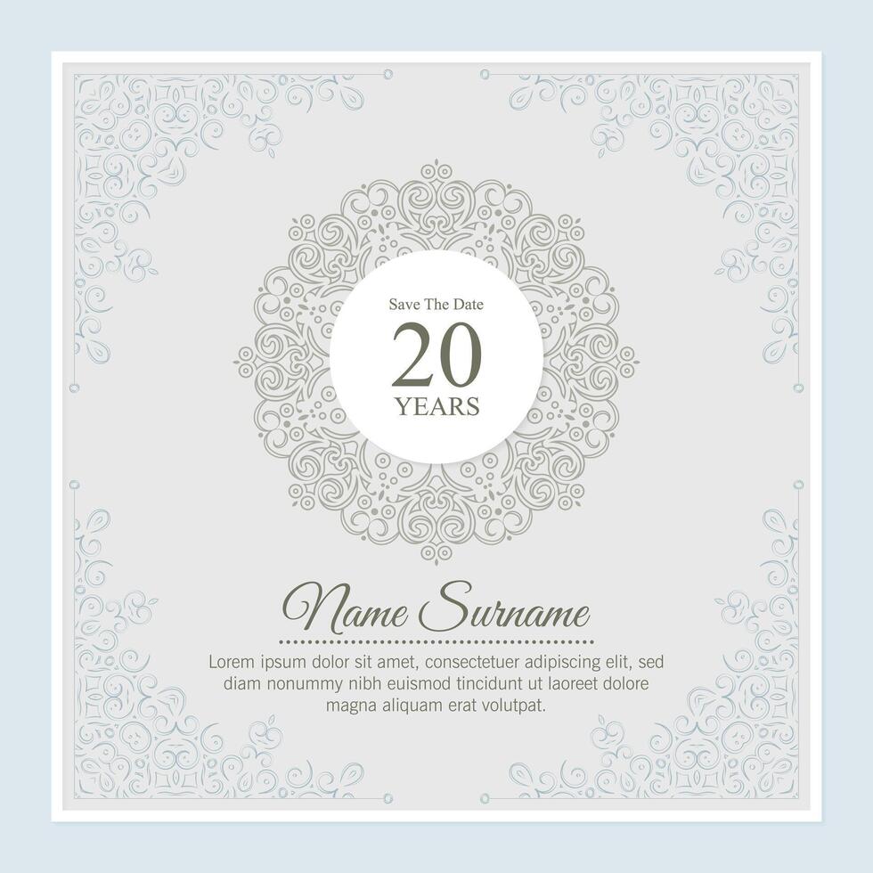 ornament pattern style elegant birthday invitation vector