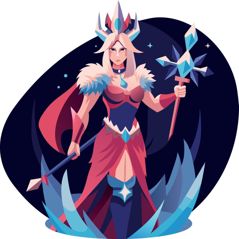 A flat illustration of brave swordsman vector