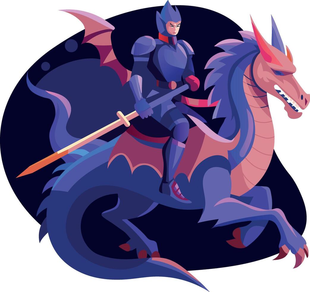 A flat illustration of brave swordsman vector