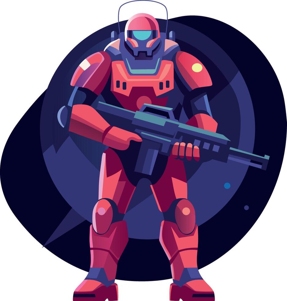 A flat illustration of strong fighter character vector