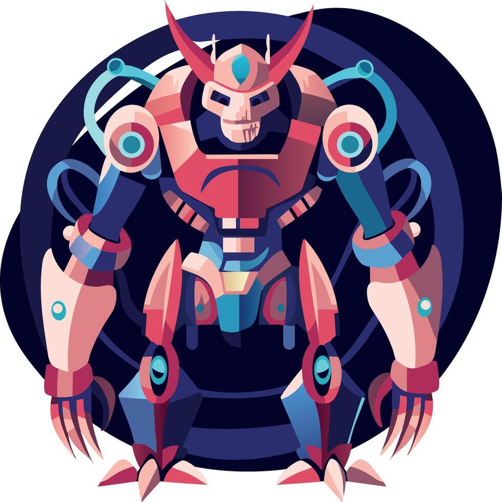 A flat illustration of strong fighter character vector