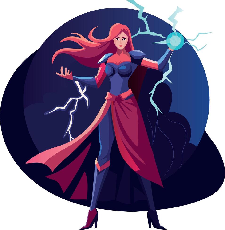 Ninja character in fighting pose, flat illustration vector
