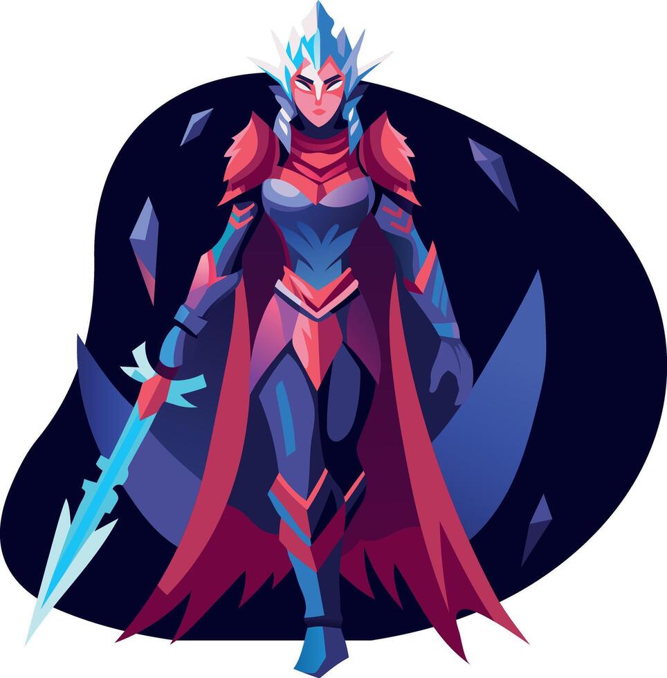 A flat illustration of brave swordsman vector