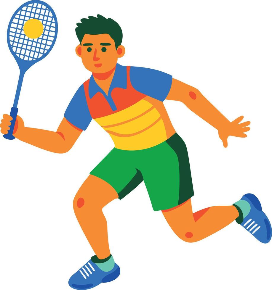 A flat style icon of badminton player vector