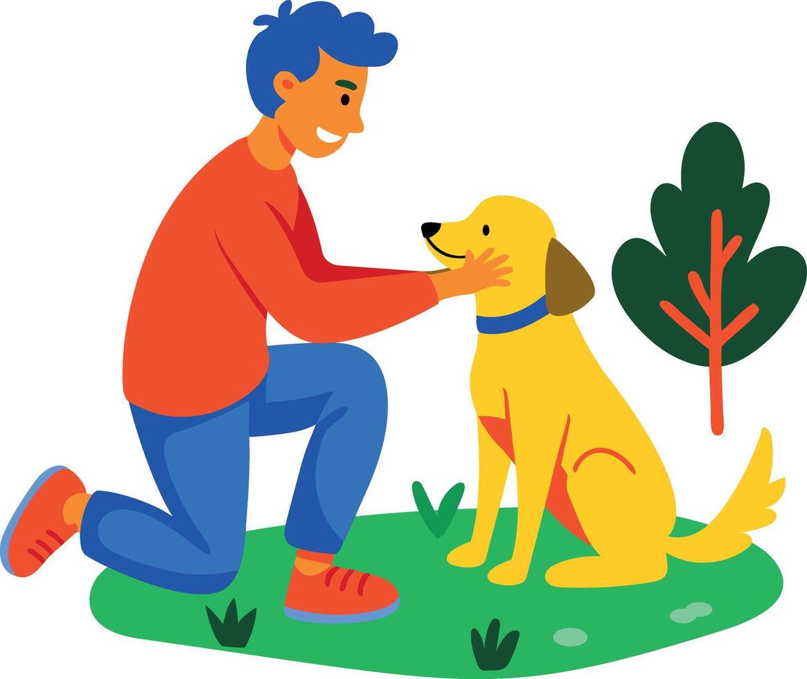A flat character icon of animal lover vector