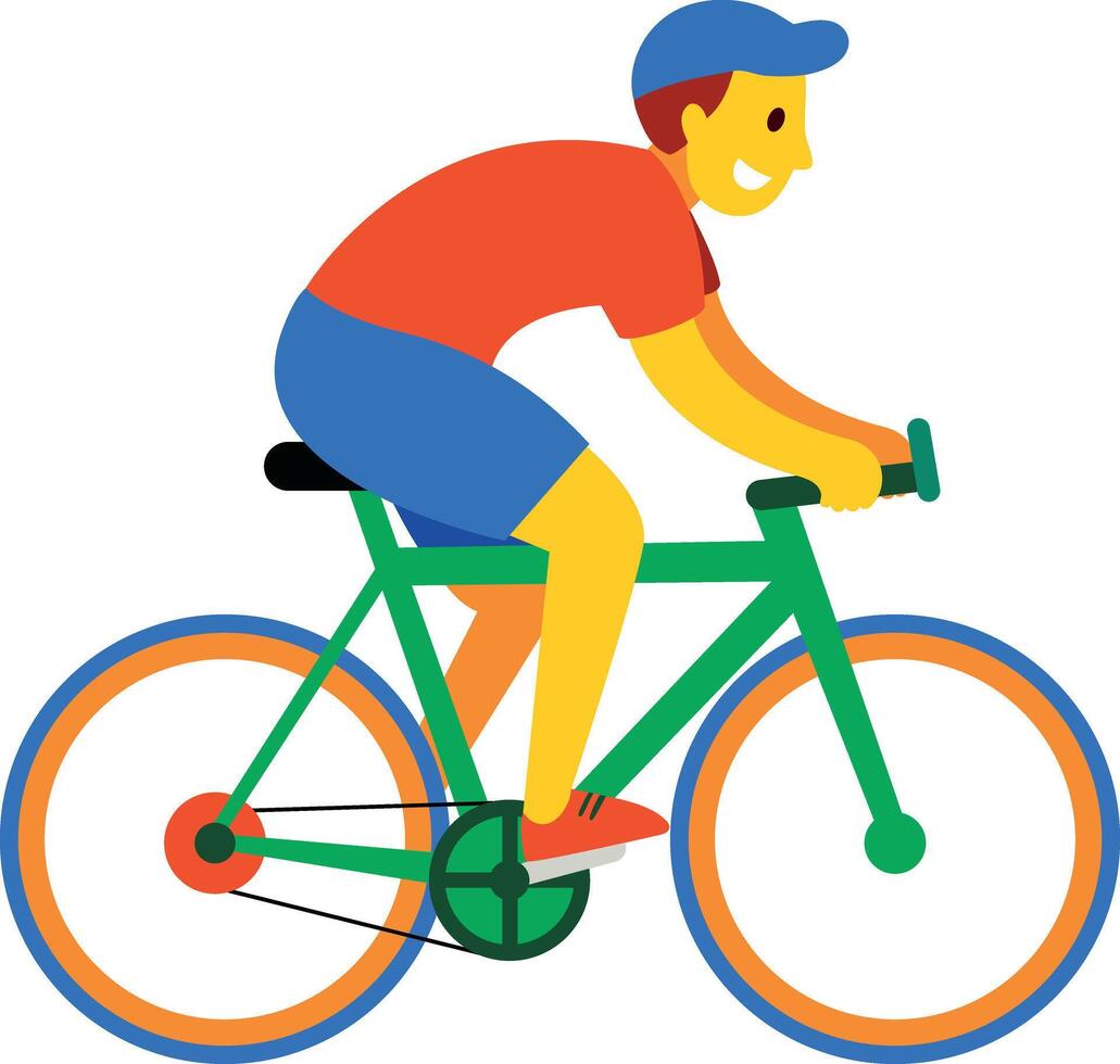 A flat icon of cycling boy vector