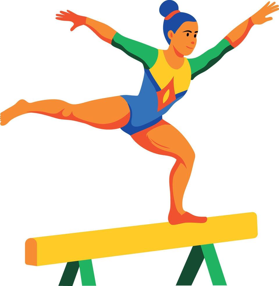 A flat icon of gymnastics girl vector