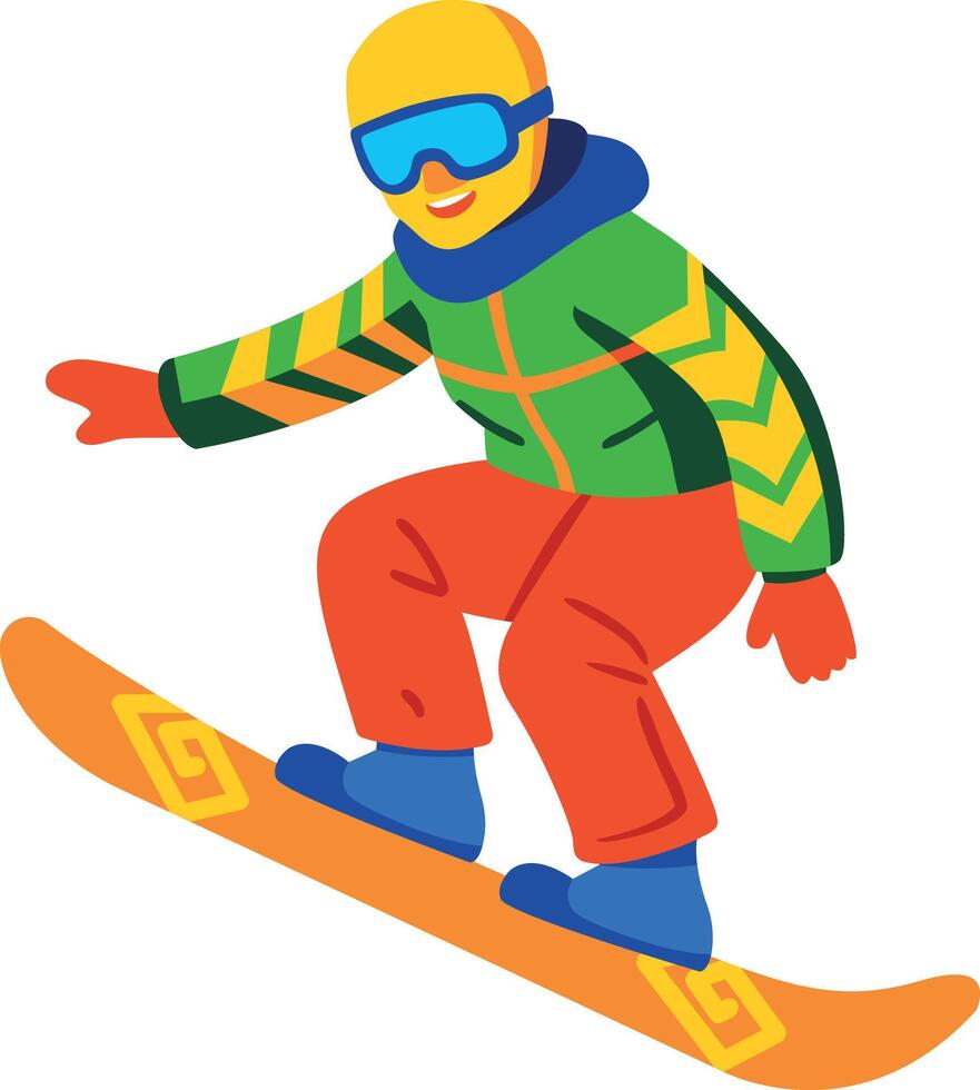 A flat icon of snowboarding man vector