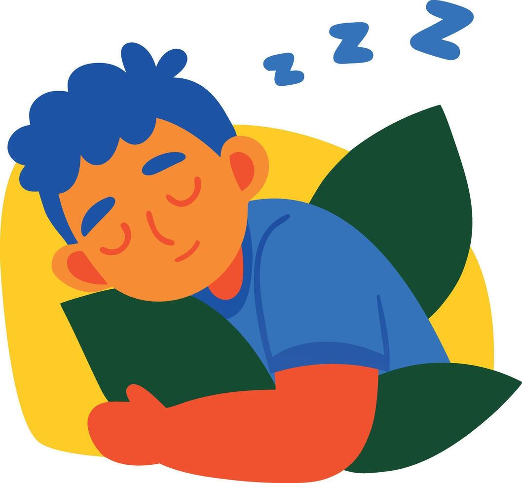 Flat style icon showing a person sleeping vector